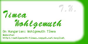 timea wohlgemuth business card